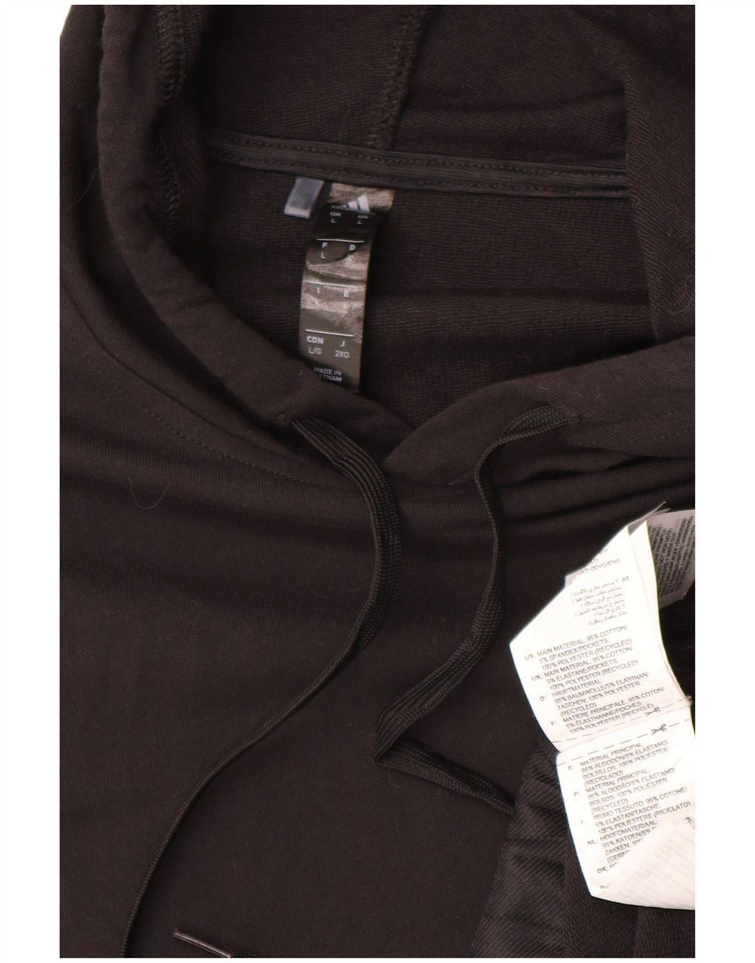 Adidas Herren Kapuzenpullover, groß, aus schwarzer Baumwolle