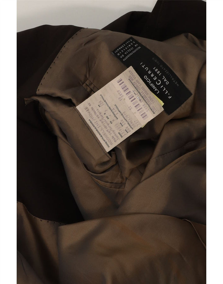 Cerruti 1881 Herren-Blazer mit 3 Knöpfen, IT 51, große braune Schurwolle