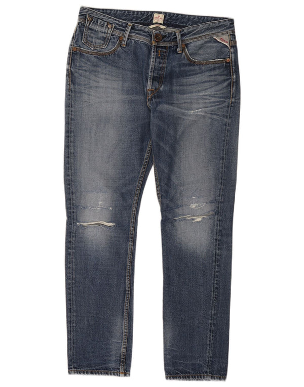 Replay Damen Distressed Skinny Jeans W28 L27 Blaue Baumwolle