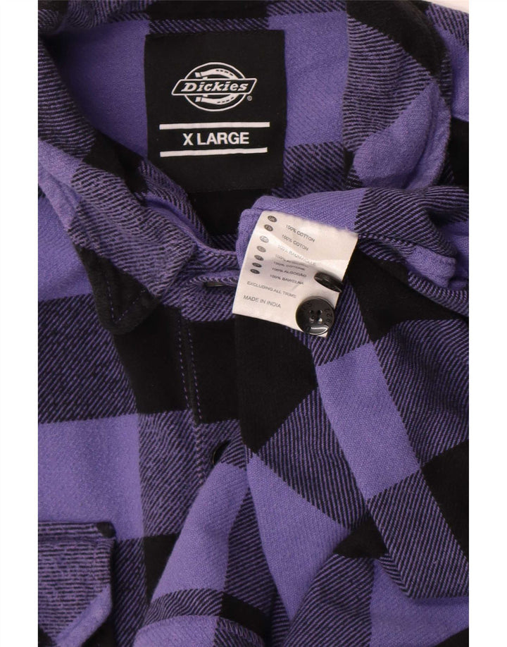 Dickies Herren-Flanellhemd XL, lila kariert, Baumwolle