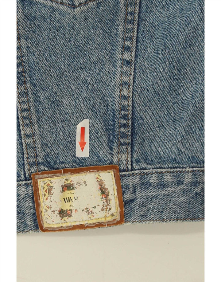 Wampum Damen Crop Denim Jacke UK 16 Große blaue Baumwolle