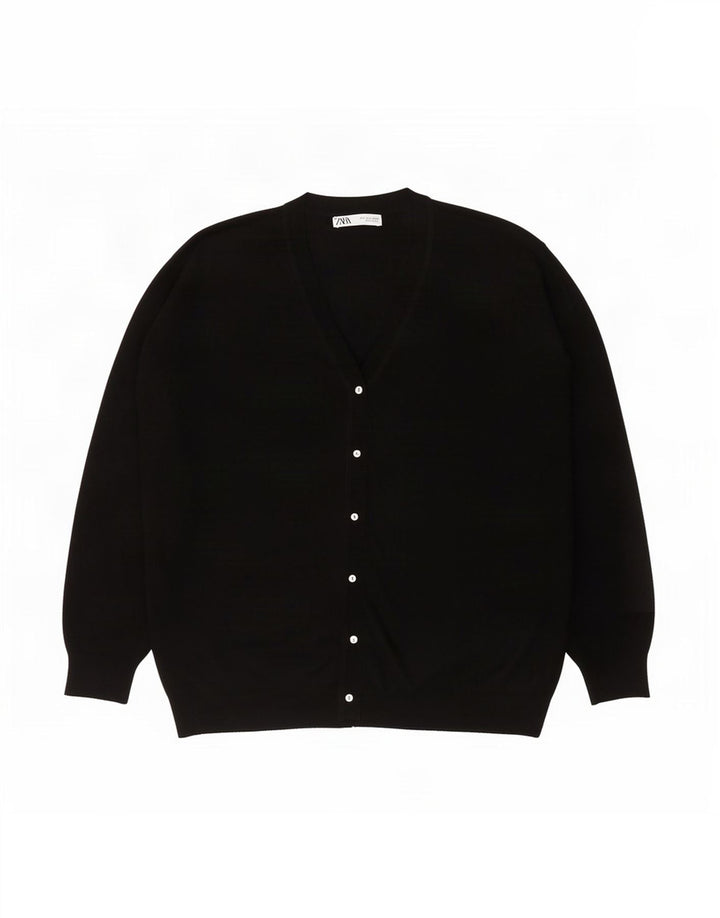 Zara Damen-Strickjacke in Übergröße, Gr. 40, Größe L, Schwarz, Polyester