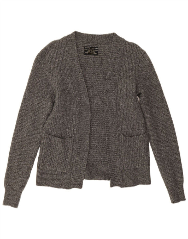 Offener Damen-Cardigan von All Saints, UK 10, Größe S, graue Lammwolle