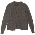 Offener Damen-Cardigan von All Saints, UK 10, Größe S, graue Lammwolle