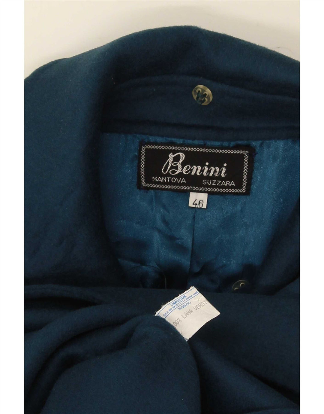 Vintage Damen Mantel IT 46 Große marineblaue Wolle