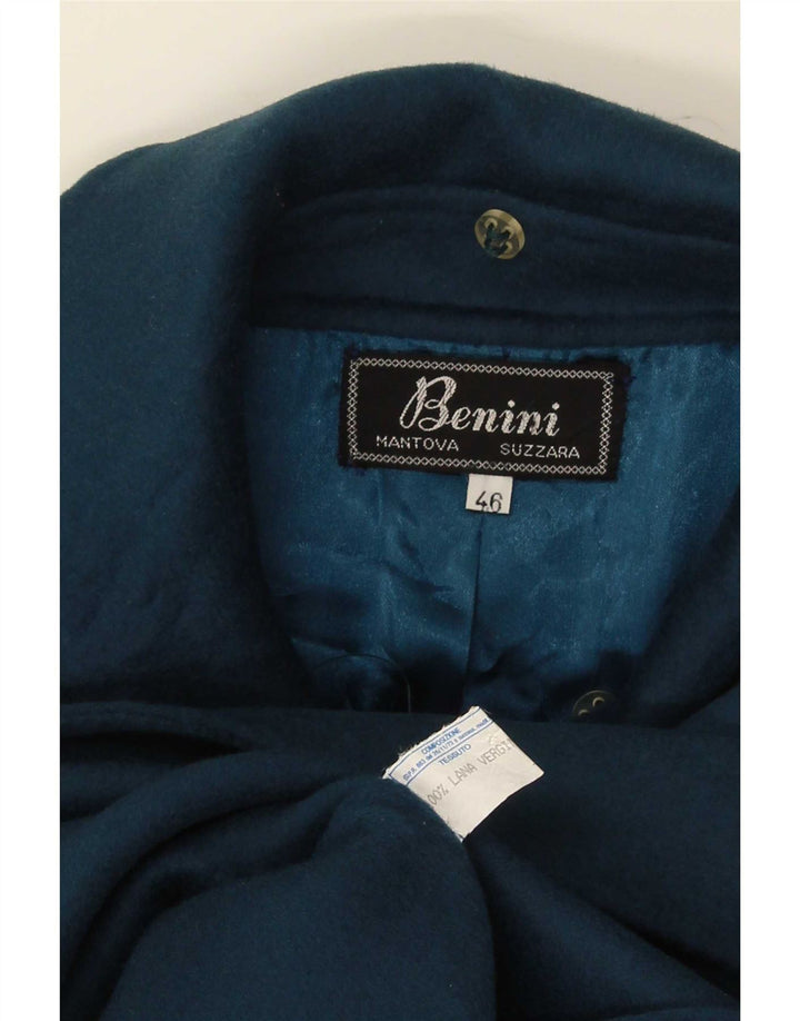 Vintage Damen Mantel IT 46 Große marineblaue Wolle