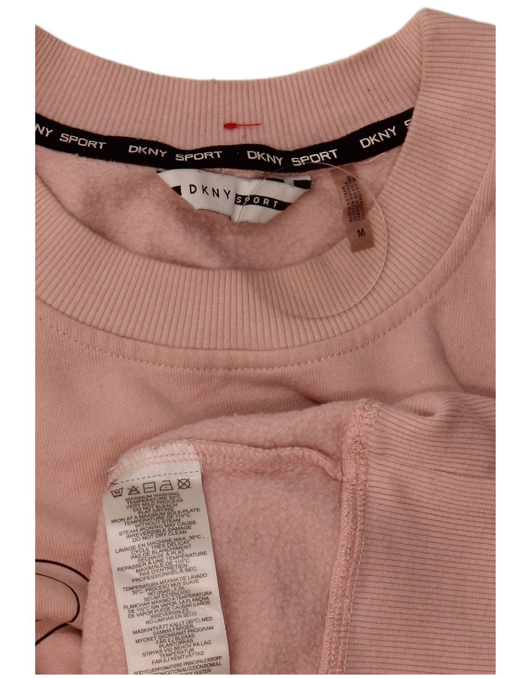 Dkny Womens Graphic Oversized Sweatshirt Pullover UK 14 Mittelrosa Baumwolle