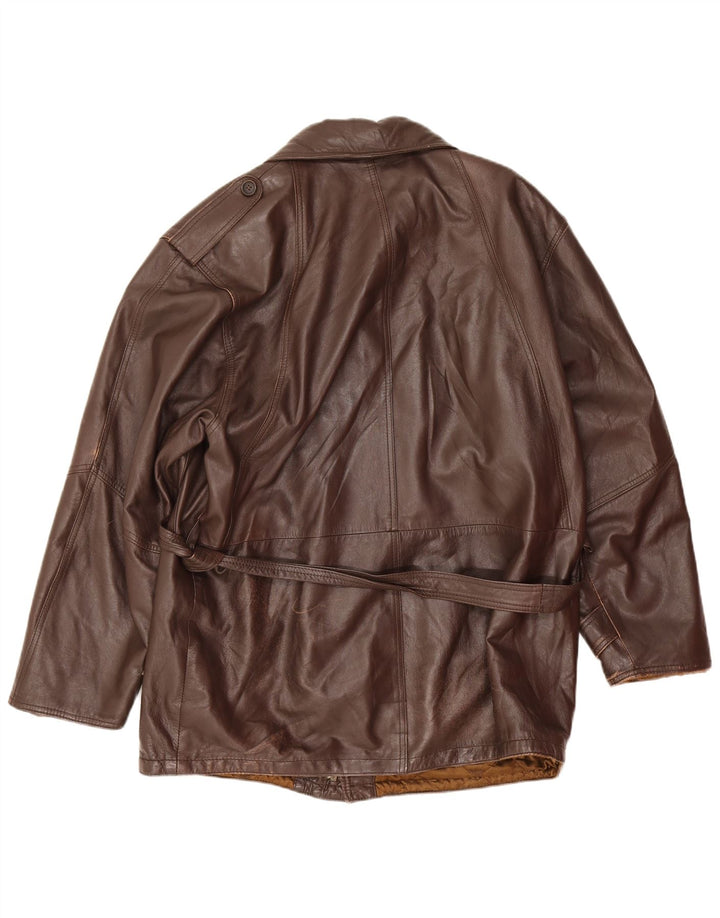 Vintage Herren Militärlederjacke IT 52 XL Braunes Leder