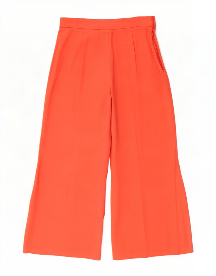 Zara Damen-Caprihose mit weitem Bein, mittelgroß, W28, L22, orangefarbenes Polyester