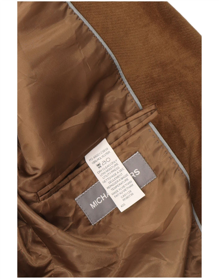 Michael Kors Herren-Blazer mit 2 Knöpfen, UK 40, groß, braun, Polyester