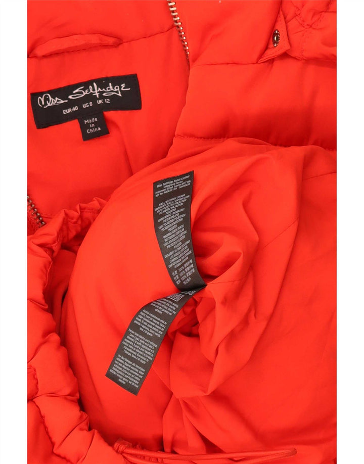 Miss Selfridge Damen-Jacke mit Kapuze, übergroß, gepolstert, UK 12, Mittelrot