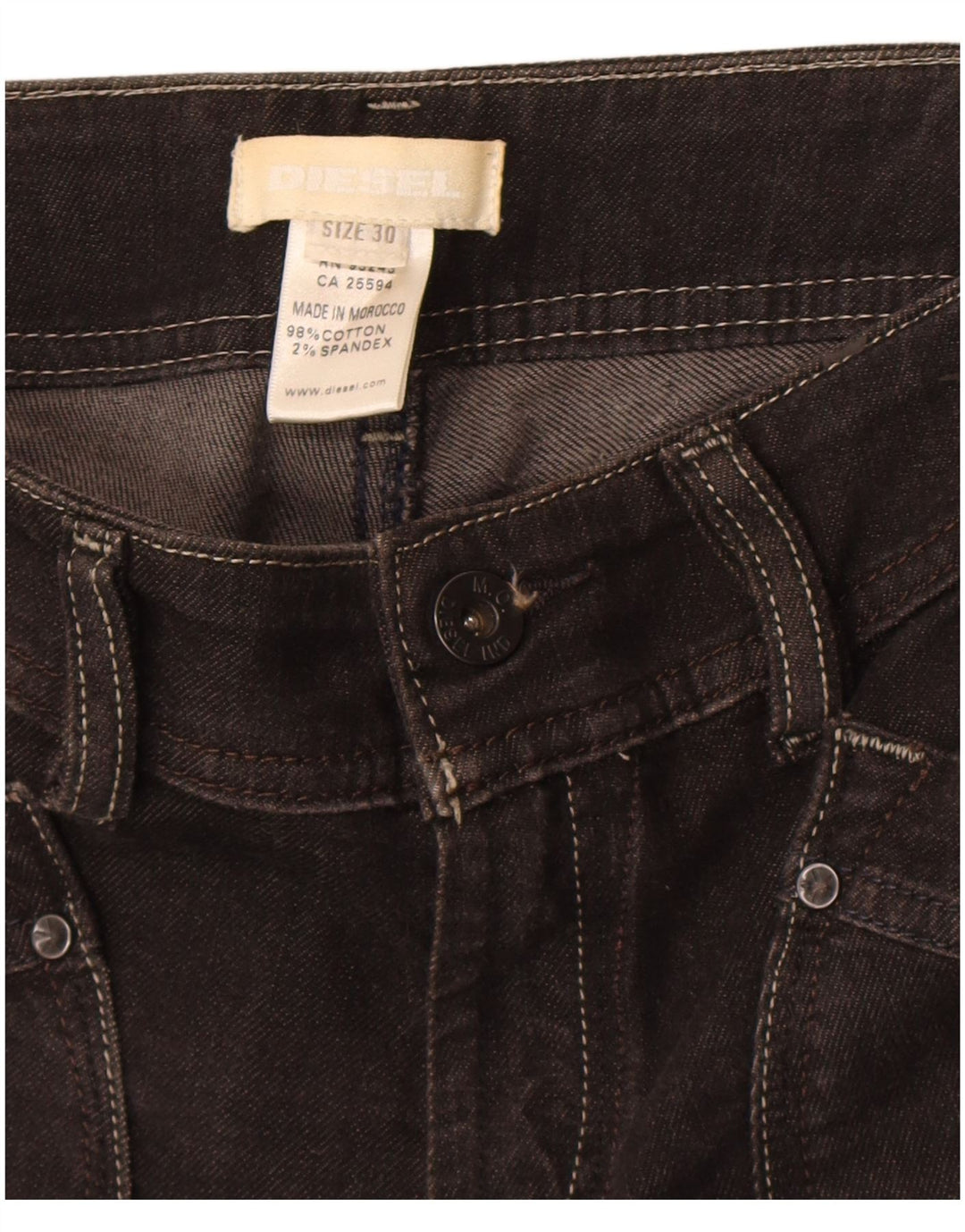 Diesel Damen Bermuda Denim Shorts W30 Mittelbraune Baumwolle