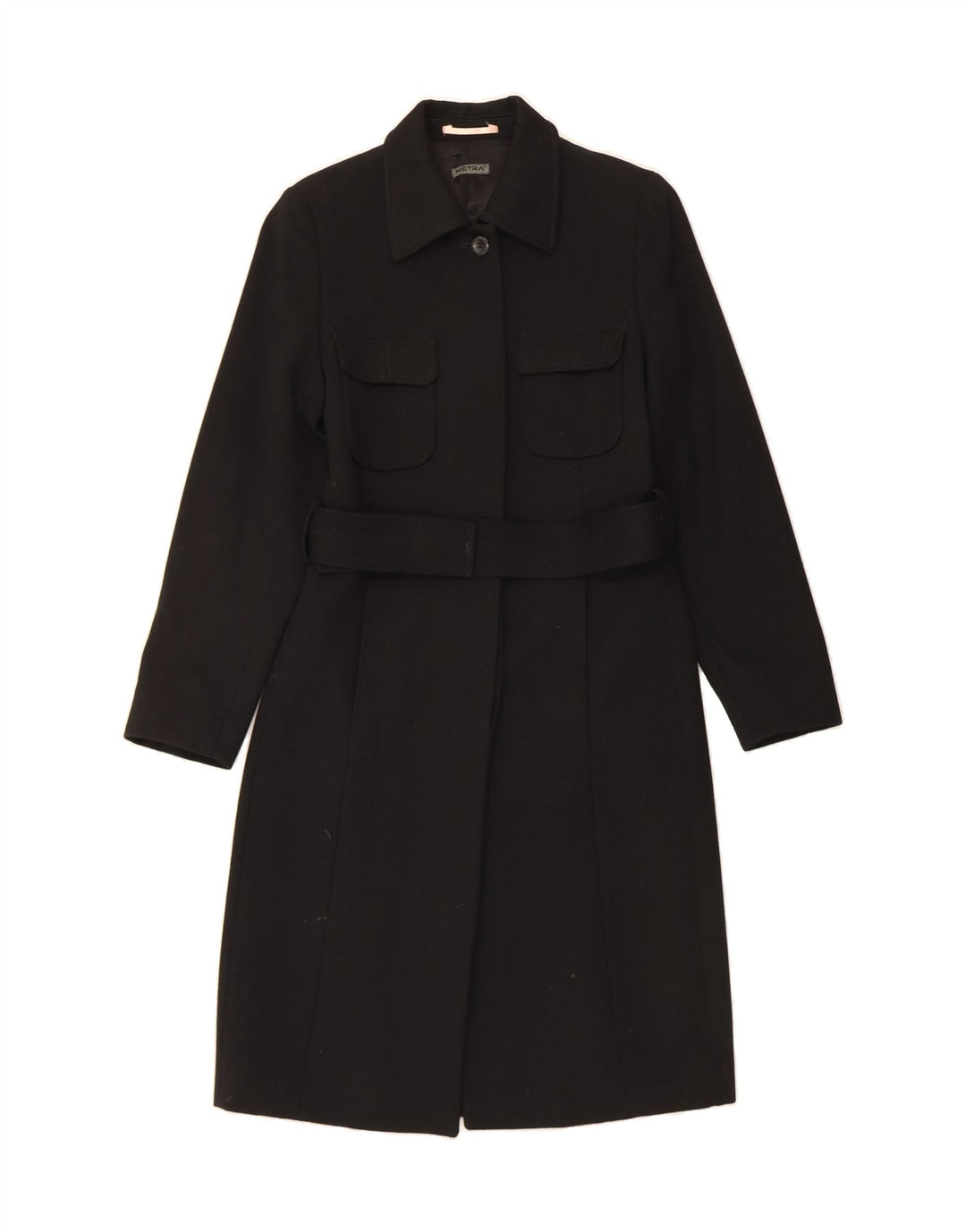 XETRA Womens Overcoat IT 42 Medium Black Wool Vintage XETRA and Second-Hand XETRA from Messina Hembry 