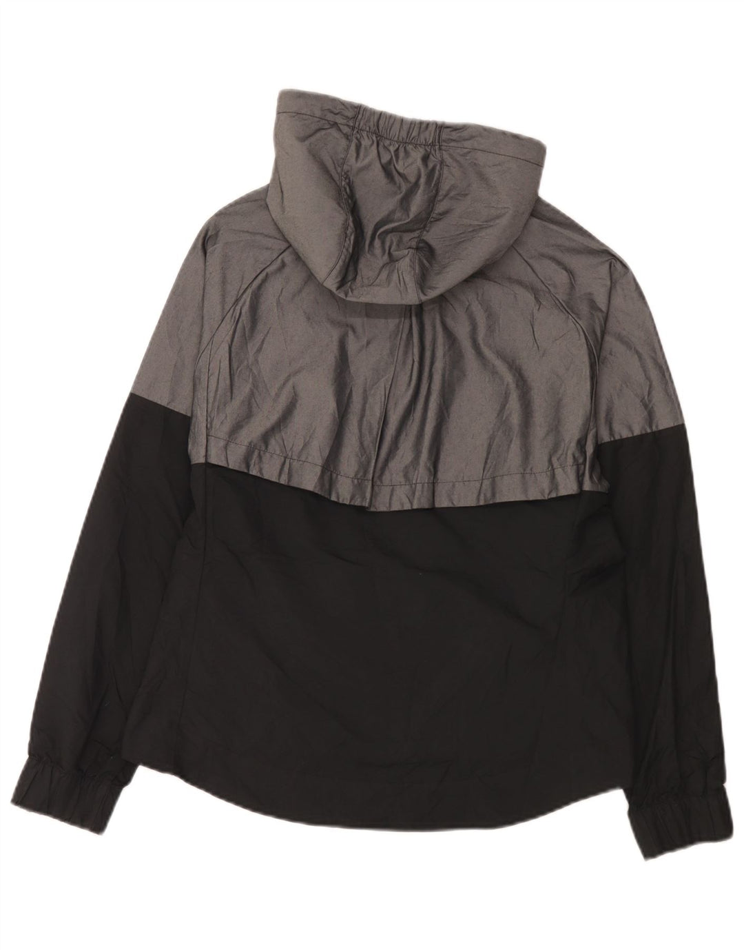 Nike Herren-Regenjacke mit Kapuze, UK 38, mittelgraues Colourblock-Nylon