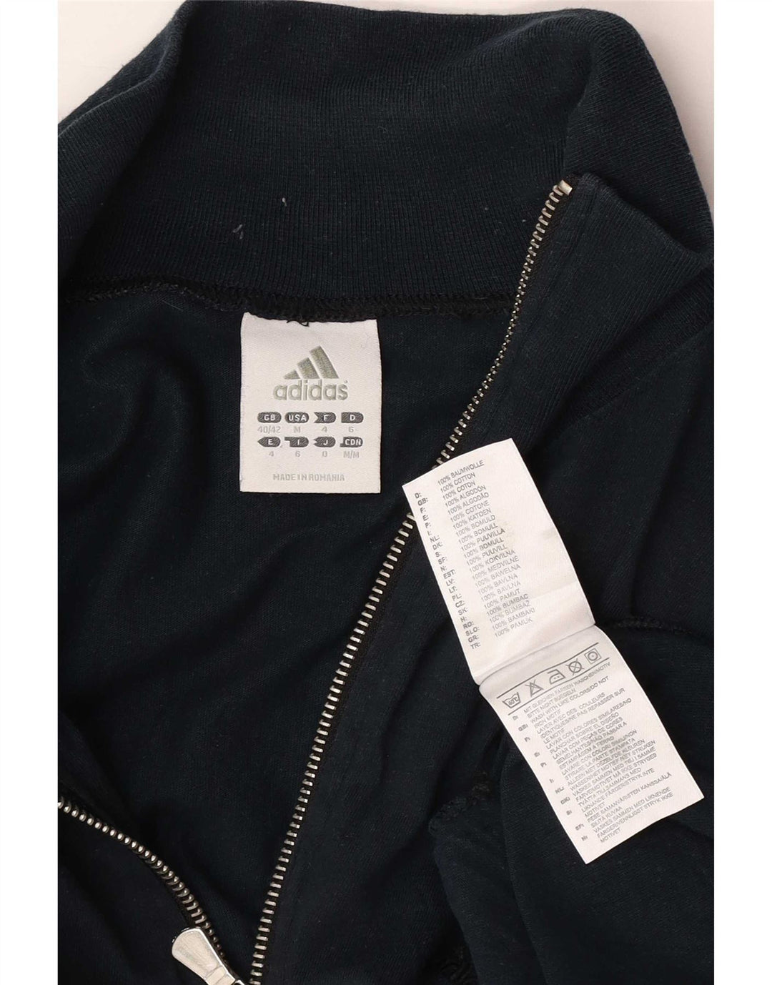 Adidas Herren Trainingsanzug Top Jacke UK 40/42 Medium Marineblau Baumwolle