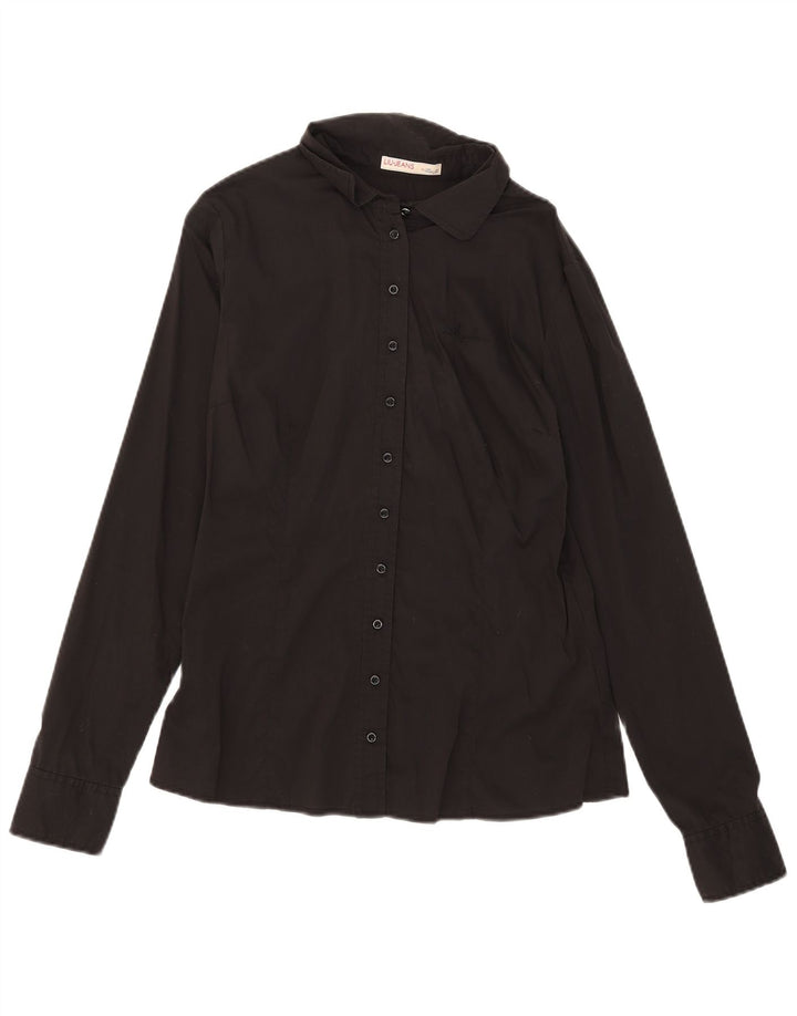 Liu Jo Damen-Hemd IT 46 Large aus schwarzer Baumwolle