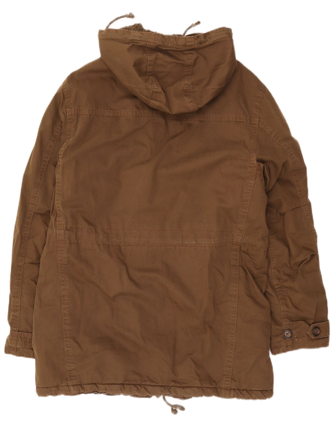 Tommy Hilfiger Herren-Parka mit Kapuze, UK 38, mittelbraune Baumwolle