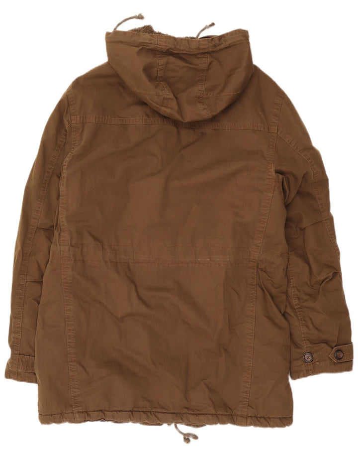 Tommy Hilfiger Herren-Parka mit Kapuze, UK 38, mittelbraune Baumwolle