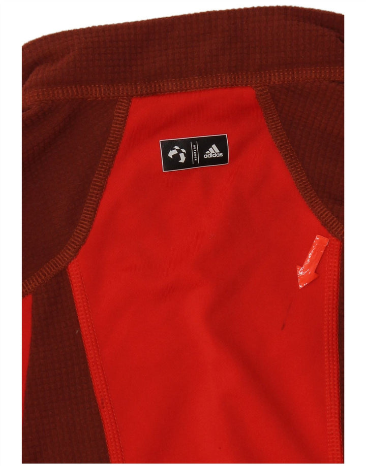 Adidas Damen-Trainingsanzug-Oberteiljacke UK 12 Mittelbraunes Colourblock-Polyester
