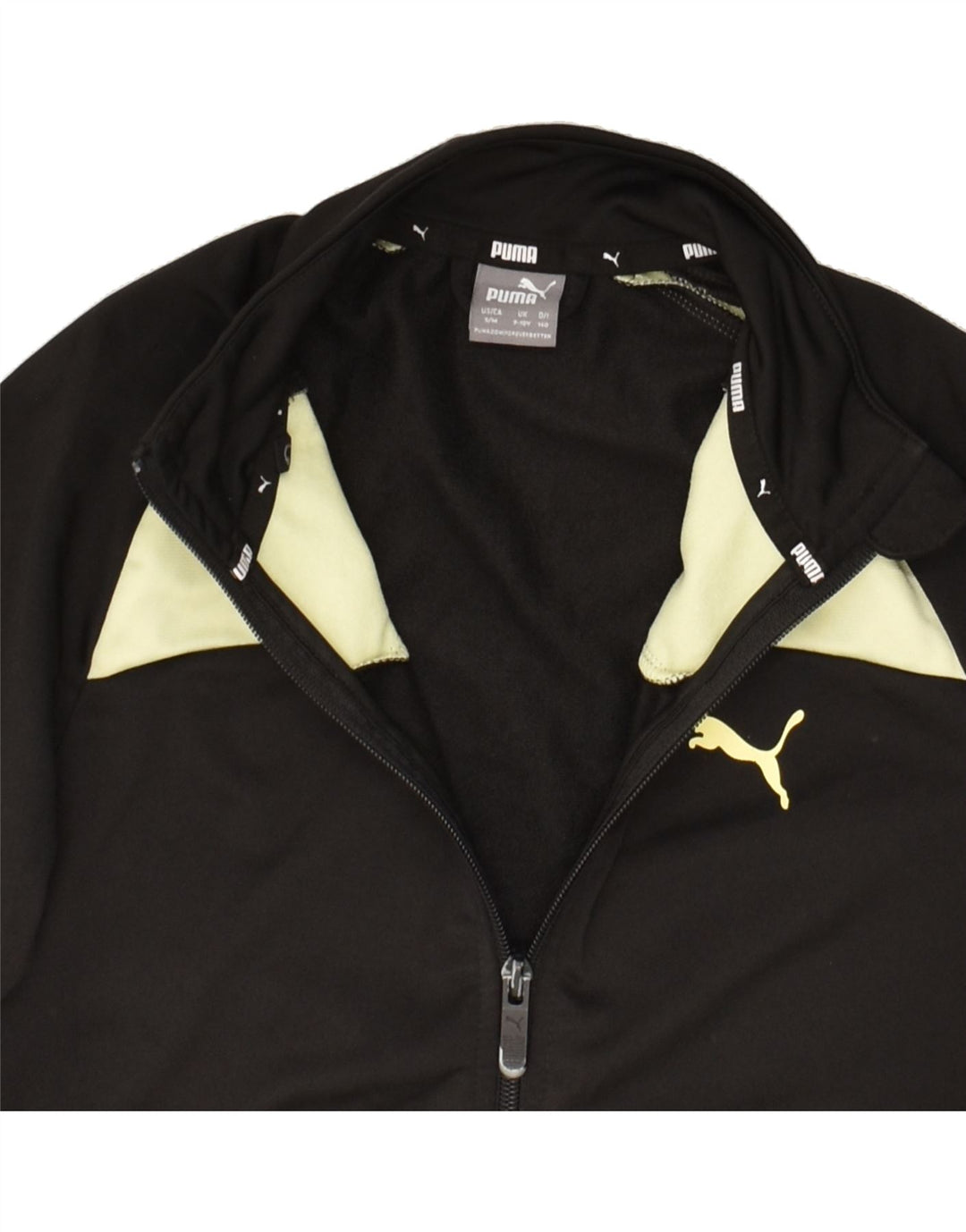 PUMA Boys Graphic Tracksuit Top Jacket 9-10 Years Black Colourblock | Vintage Puma | Thrift | Second-Hand Puma | Used Clothing | Messina Hembry 