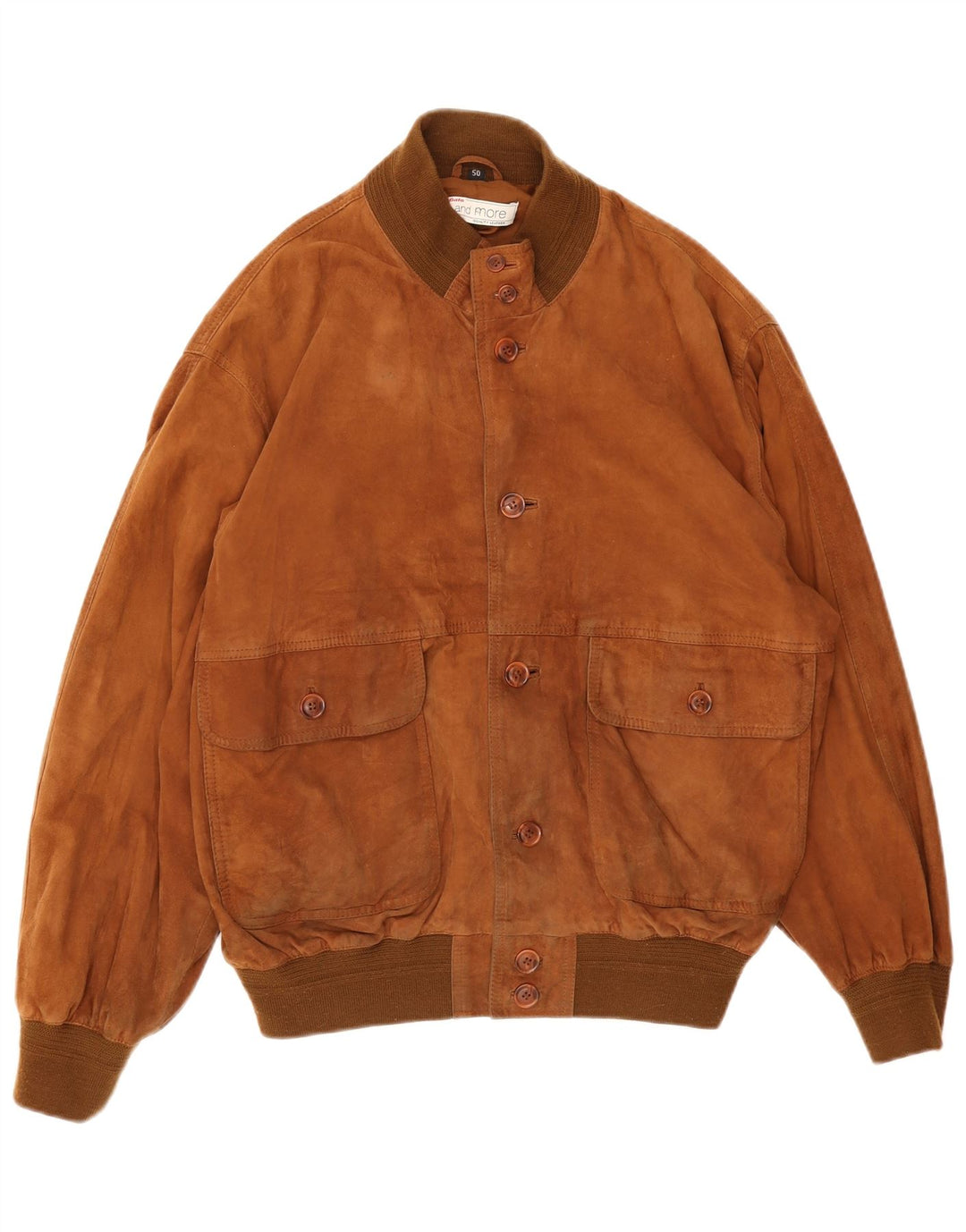 Bata and More Herren-Bomberjacke aus Wildleder, IT 50, großes braunes Leder