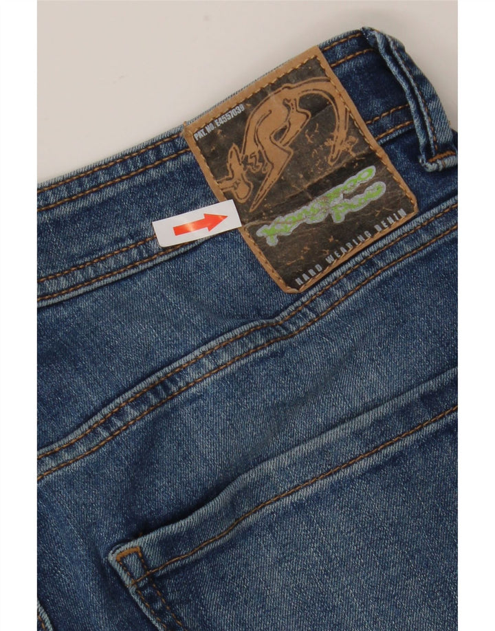 Kangaroo Poo Herren Straight Jeans W36 L32 Blaue Baumwolle