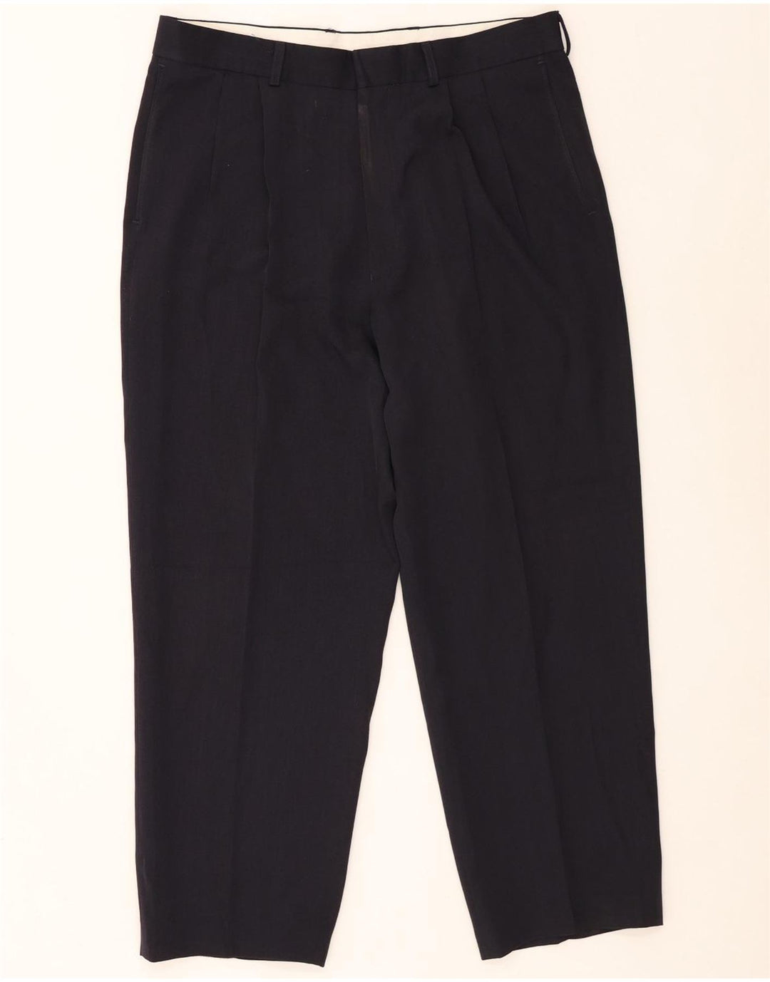 Marks & Spencer Herren-Anzughose mit Pegged-Anzug, W34 L26, marineblaues Polyester