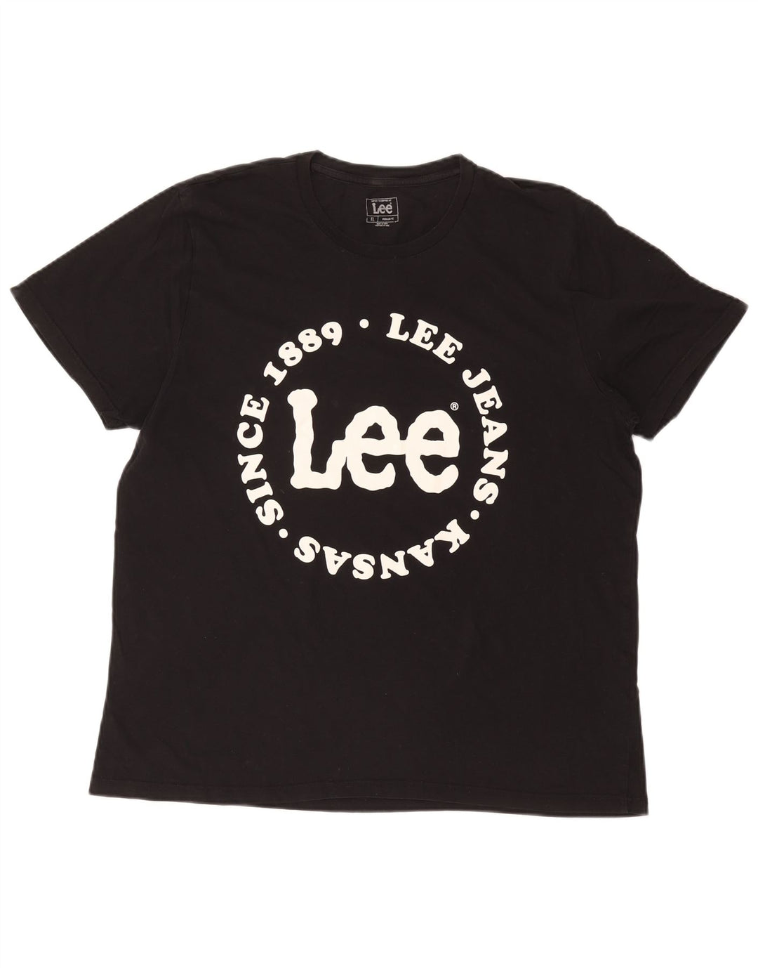 LEE Herren-T-Shirt mit normaler Passform, Grafik, XL, schwarze Baumwolle