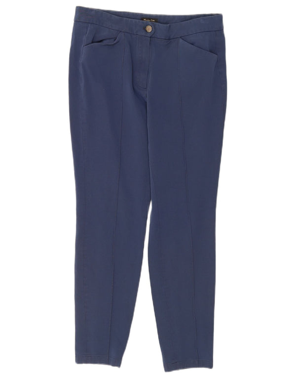 Massimo Dutti Damen Röhrenhose mit kurzem Schnitt, EU 40, Mittel W30 L25, Marineblau