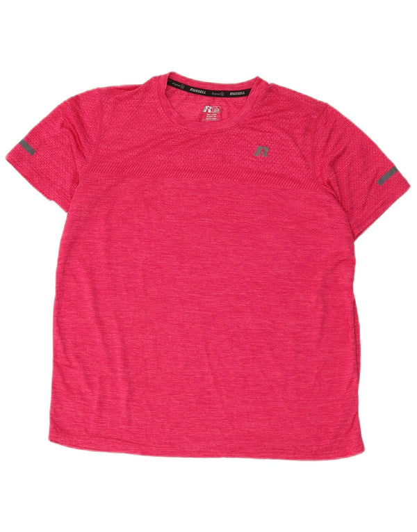 Russell Athletic Boys Dri-Power T-Shirt Top 14-15 Jahre XL Pink meliert