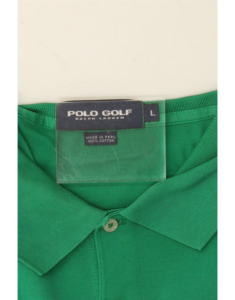 RALPH LAUREN Mens Polo Shirt Large Green Cotton Vintage Ralph Lauren and Second-Hand Ralph Lauren from Messina Hembry 