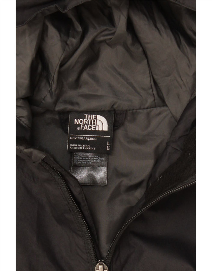 THE NORTH FACE Jungen-Regenjacke mit Kapuze, 11–12 Jahre, groß, schwarzes Polyester