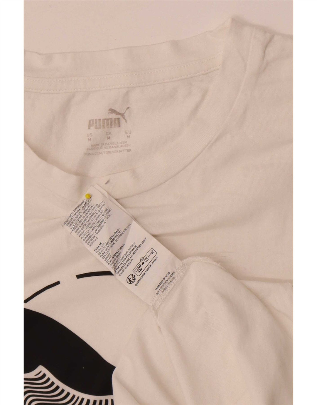 Puma Herren Grafik-T-Shirt-Oberteil aus mittelweißer Baumwolle
