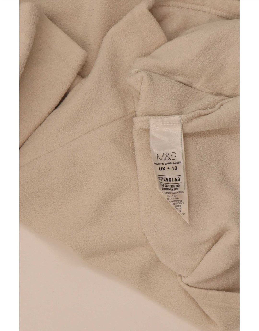 Marks & Spencer Damen Fleecejacke UK 12 Medium Beige Polyester