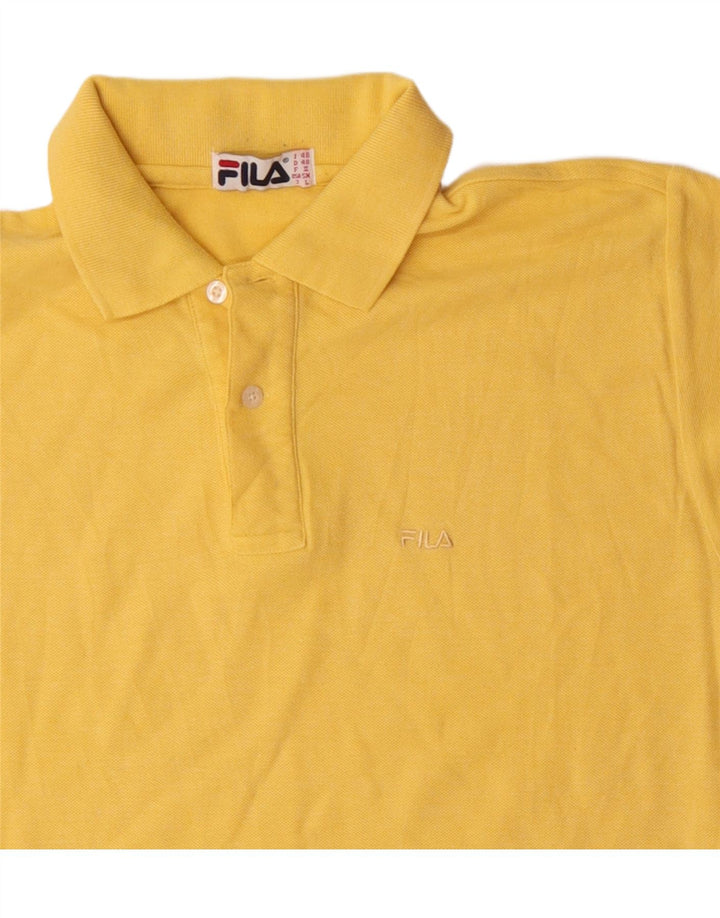 FILA Herren Poloshirt IT 48 Mittelgelbe Baumwolle