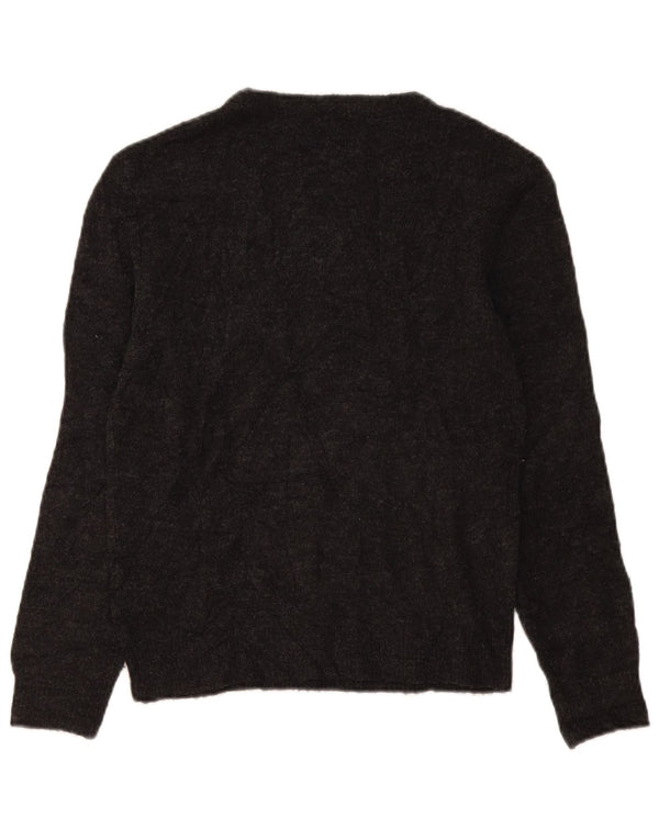Marks & Spencer Damen-Pullover mit grafischem U-Boot-Ausschnitt, Gr. 10, Größe S, Grau