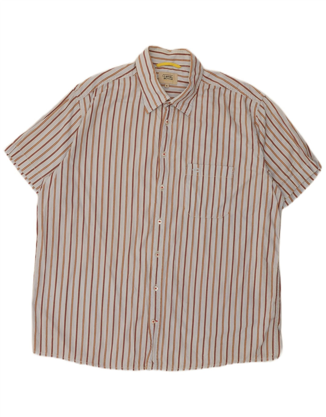 Camel Active Herren Kurzarmhemd XL Blau gestreift aus Baumwolle