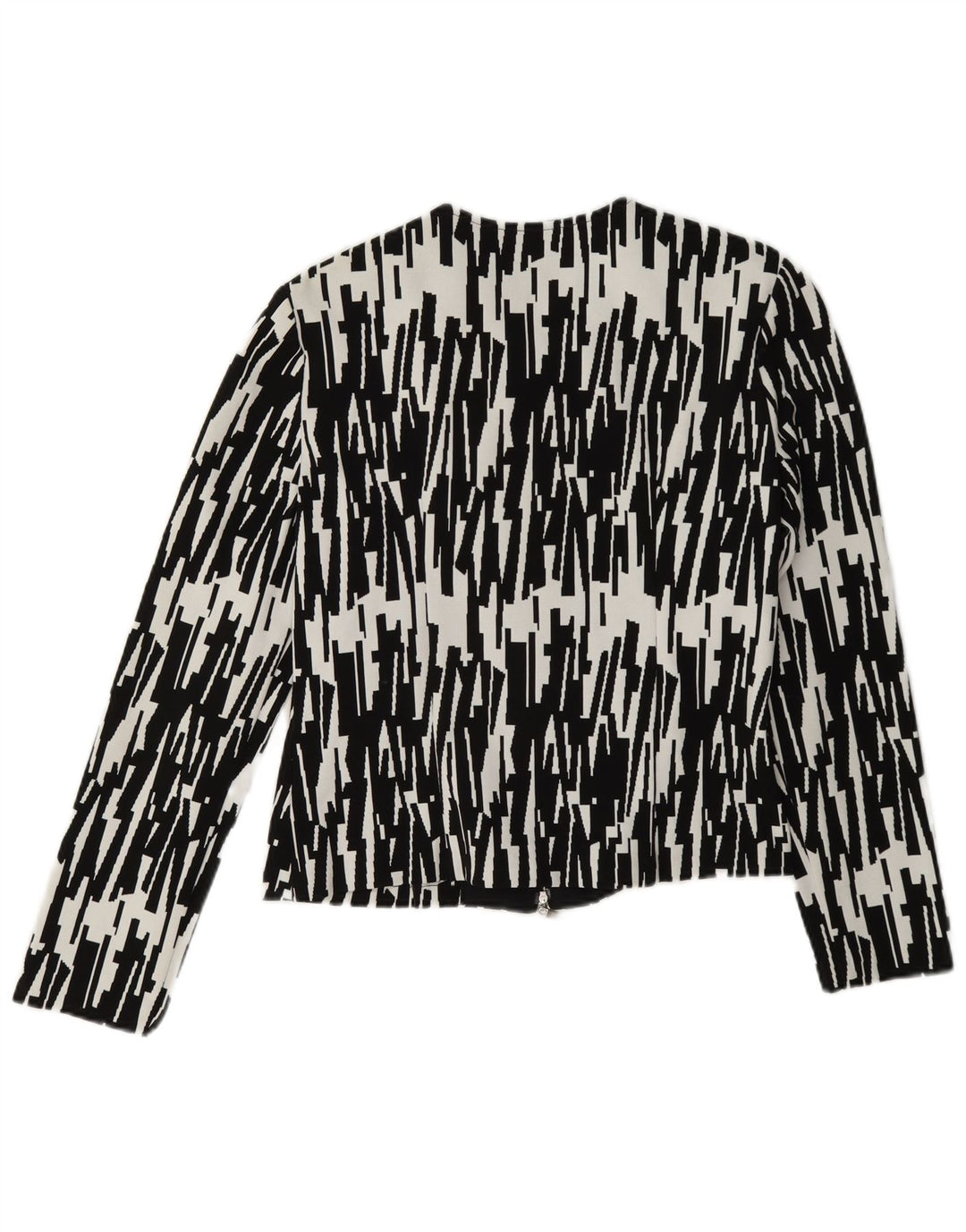 Joseph Ribkoff Damen-Blazer mit durchgehendem Reißverschluss, Gr. 10, Größe S, Schwarz, geometrisch