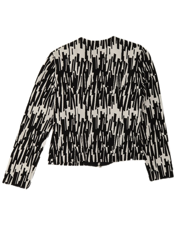 Joseph Ribkoff Damen-Blazer mit durchgehendem Reißverschluss, Gr. 10, Größe S, Schwarz, geometrisch