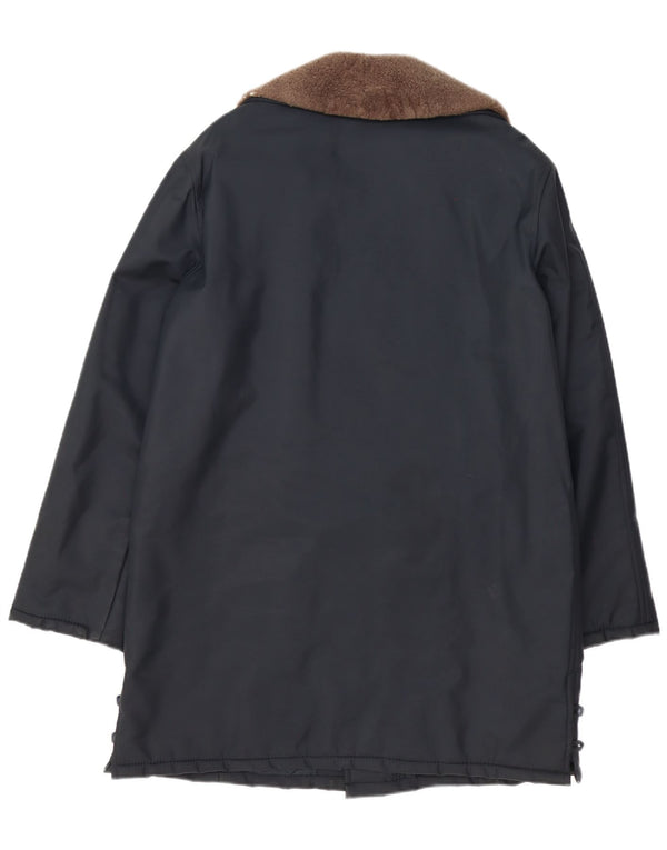 Schicker zweireihiger Herrenmantel UK 42 XL Marineblau
