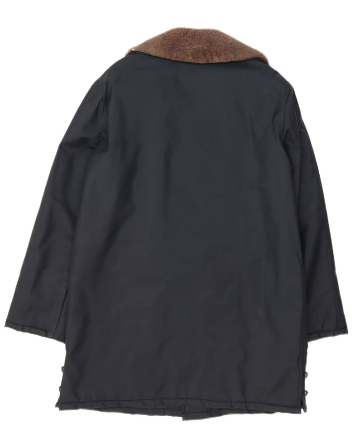 Schicker zweireihiger Herrenmantel UK 42 XL Marineblau