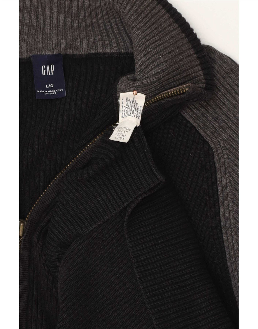 Gap Herren-Cardigan, Größe L, Schwarz, Colourblock-Baumwolle