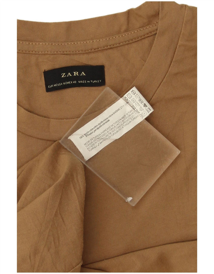 Zara Herren T-Shirt Top Mittelbeige Baumwolle
