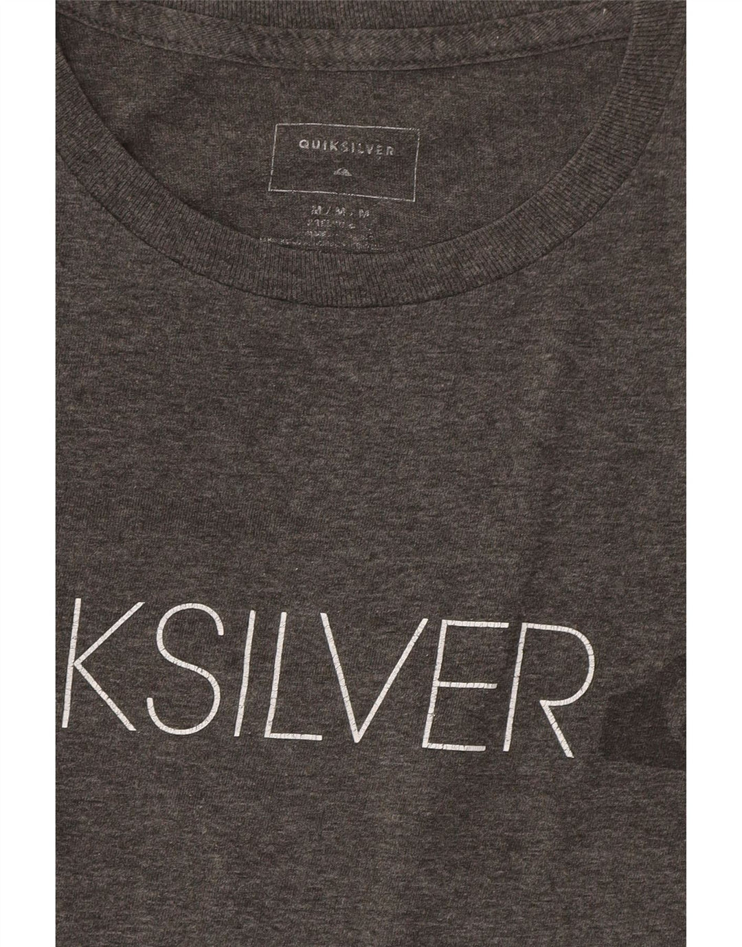 QUIKSILVER Mens Graphic T-Shirt Top Medium Grey Vintage Quiksilver and Second-Hand Quiksilver from Messina Hembry 