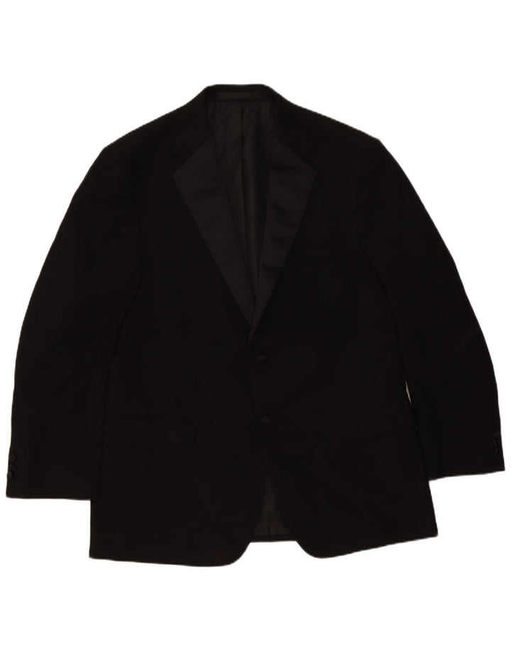 Marks & Spencer Herren-Blazer mit 2 Knöpfen, Gr. 42, Größe L, Schwarz, Polyester