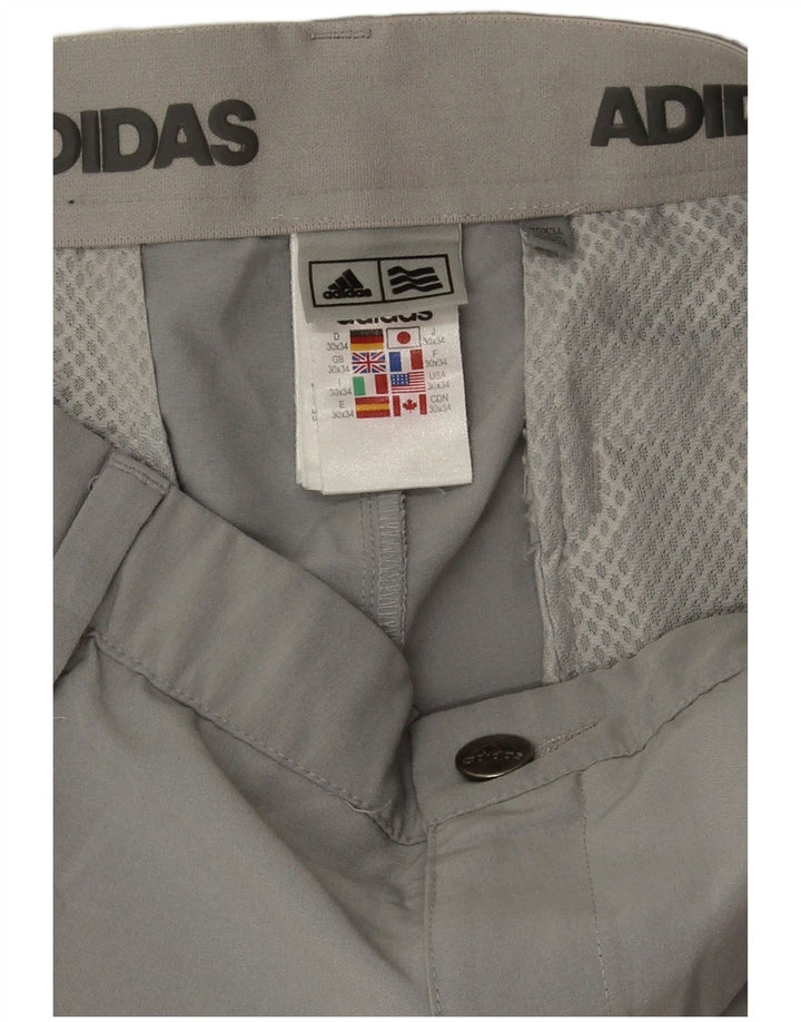 Adidas Herren Straight Chino Hose W30 L28 Grau Polyester