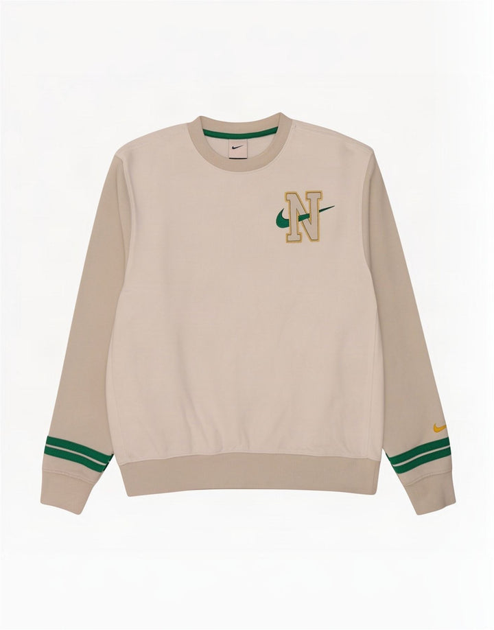 Nike Herren-Sweatshirt mit Grafik, mittelweiße Colourblock-Baumwolle