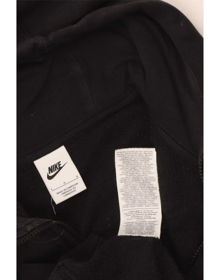 Nike Herren-Kapuzenpullover mit Reißverschluss, groß, aus schwarzer Baumwolle
