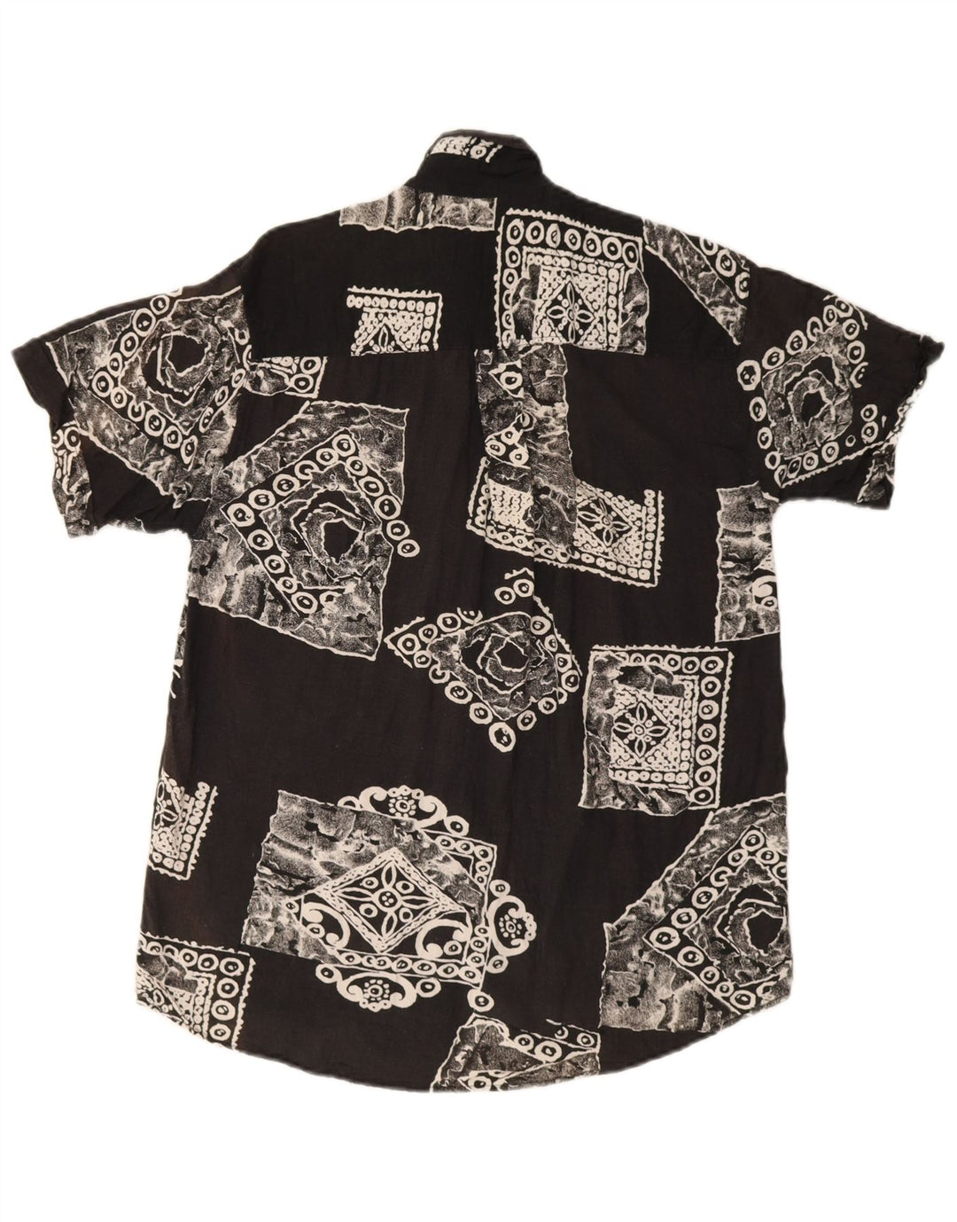 Rob Roy Herren Kurzarmhemd Medium Schwarz Patchwork Viskose