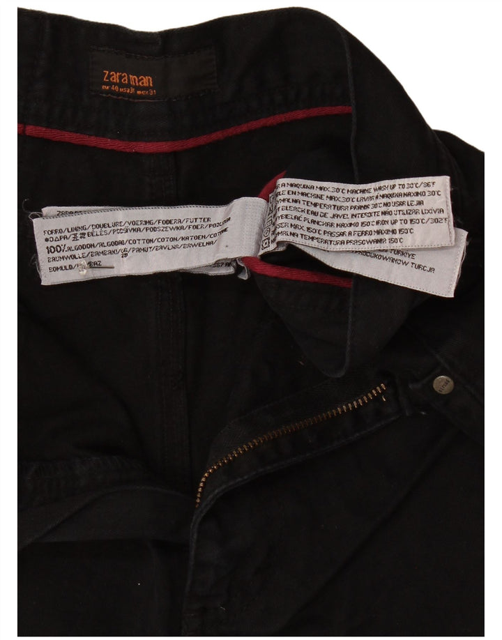 Zara Herren Straight Jeans EU 40 Medium W31 L32 Schwarze Baumwolle